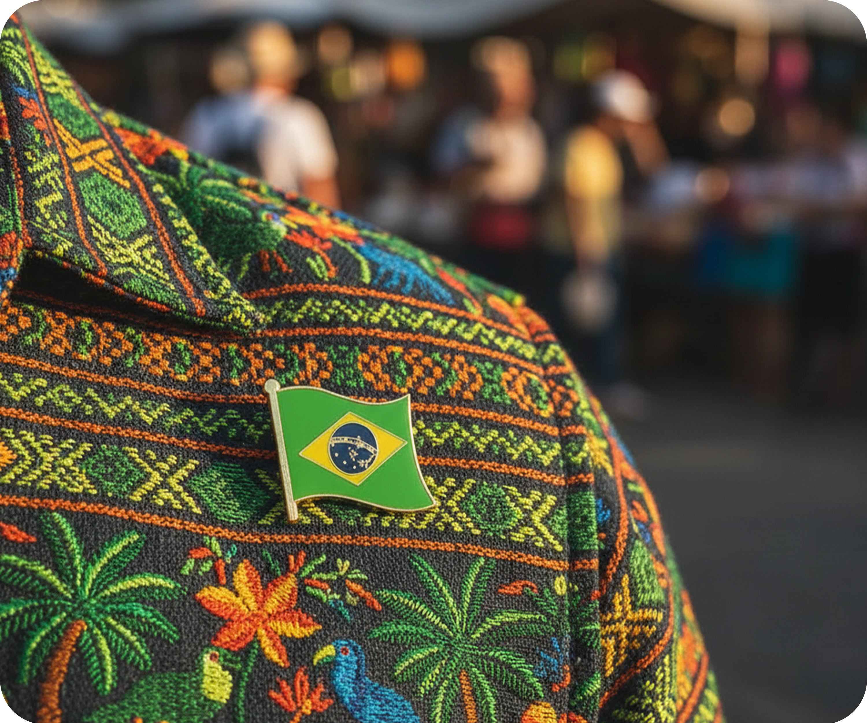 Brazil Flag Pin Badge Secondary image