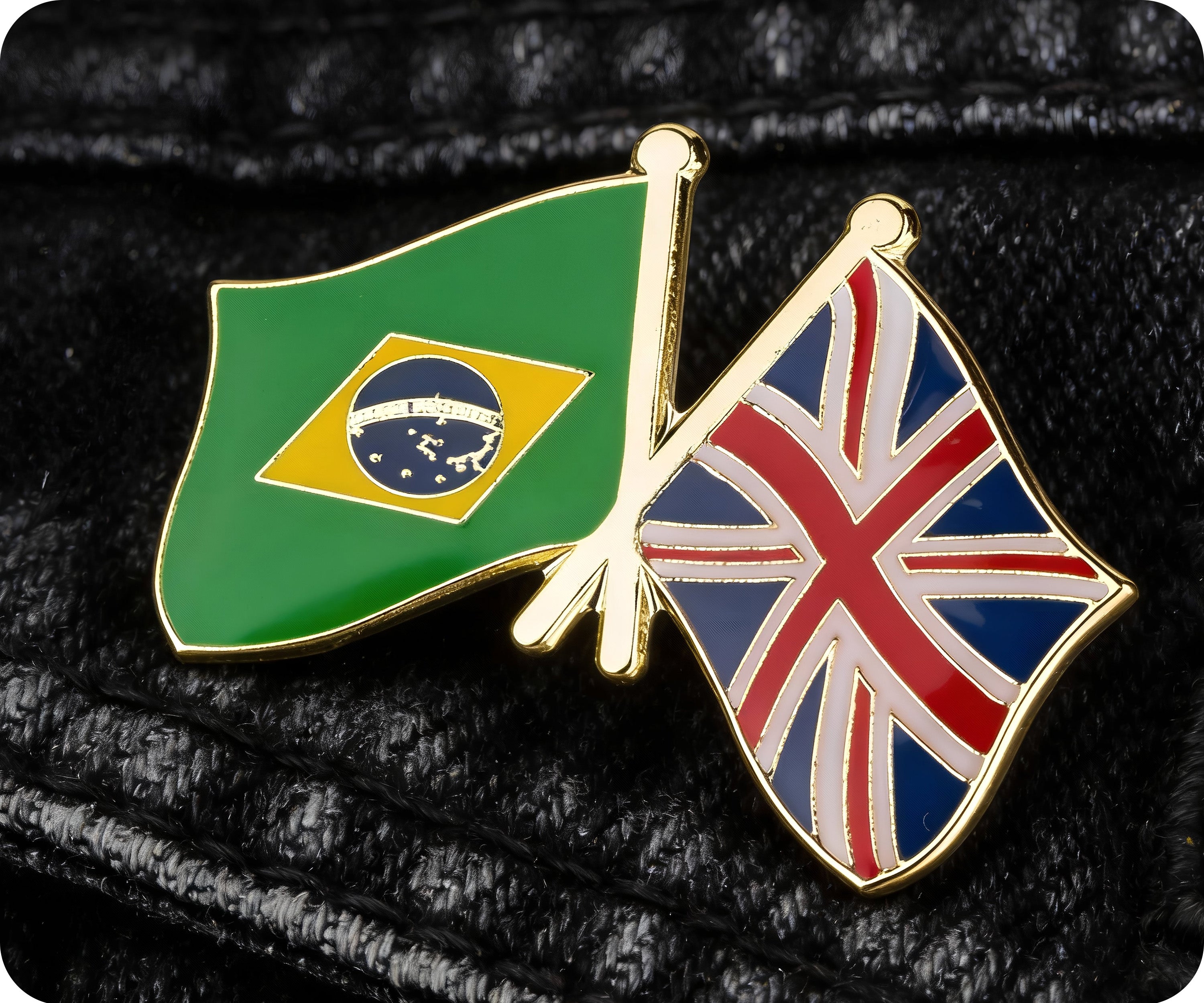 Brazil & United Kingdom (Union Jack) Friendship Pin Badge
