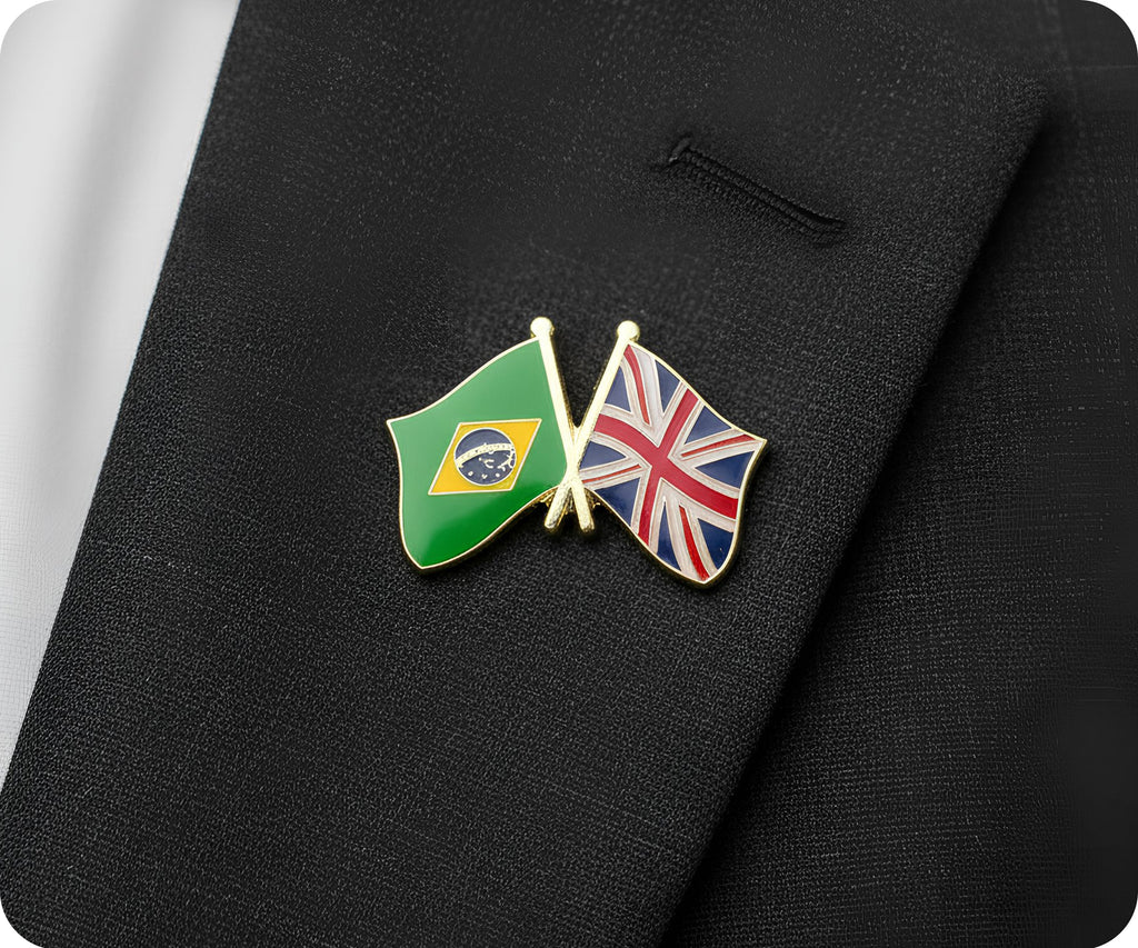 Brazil & United Kingdom (Union Jack) Friendship Pin Badge