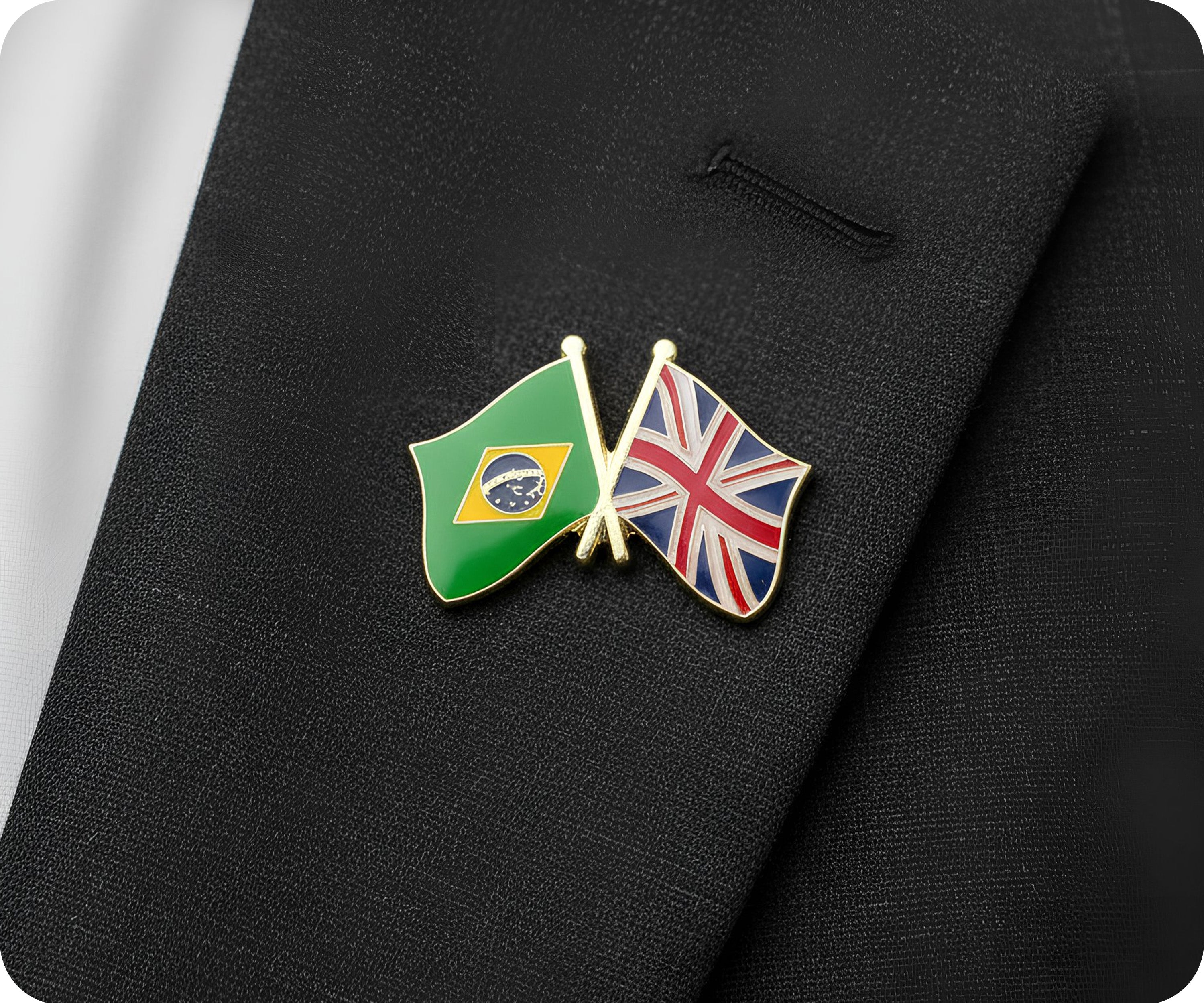 Brazil & United Kingdom (Union Jack) Friendship Pin Badge