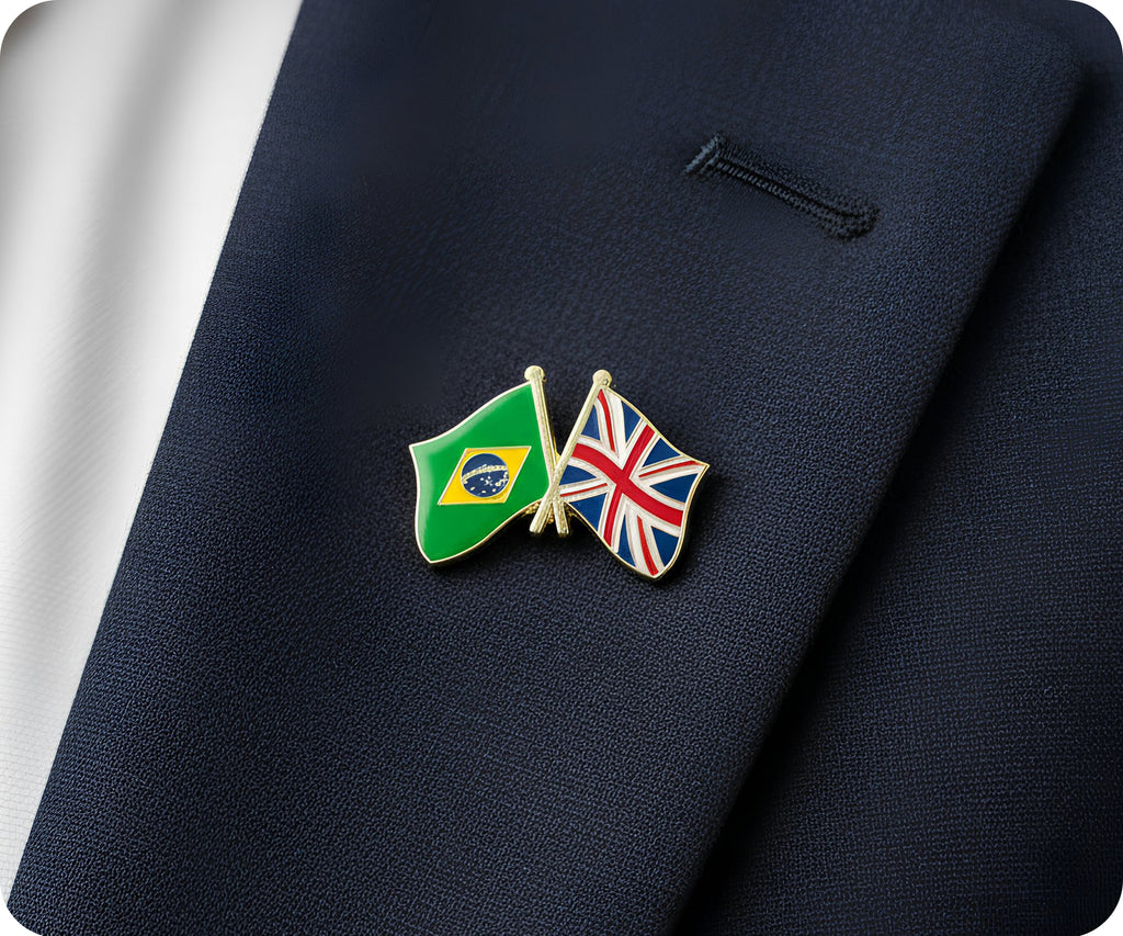 Brazil & United Kingdom (Union Jack) Friendship Pin Badge