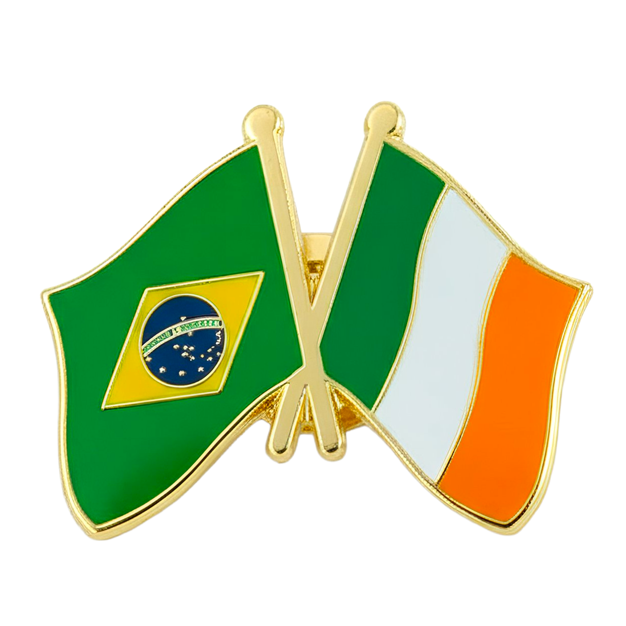 Brazil & Ireland Friendship Pin Badge Main image
