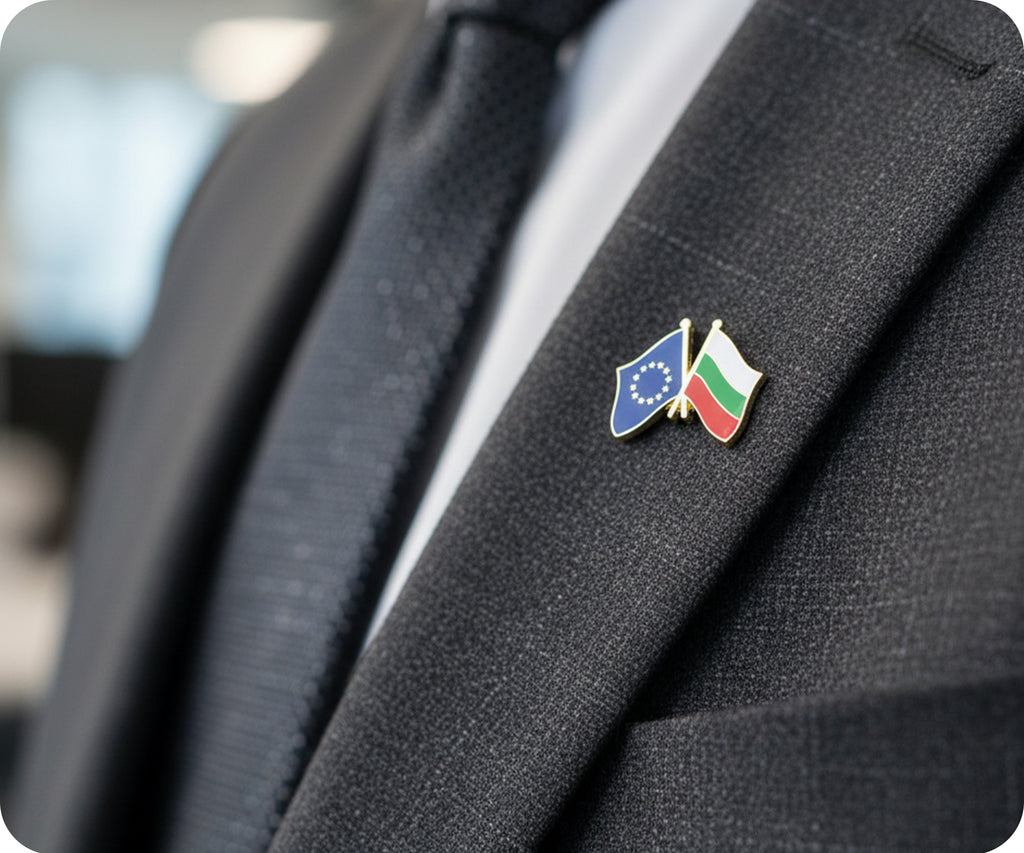 European Union & Bulgaria Friendship Pin Badge