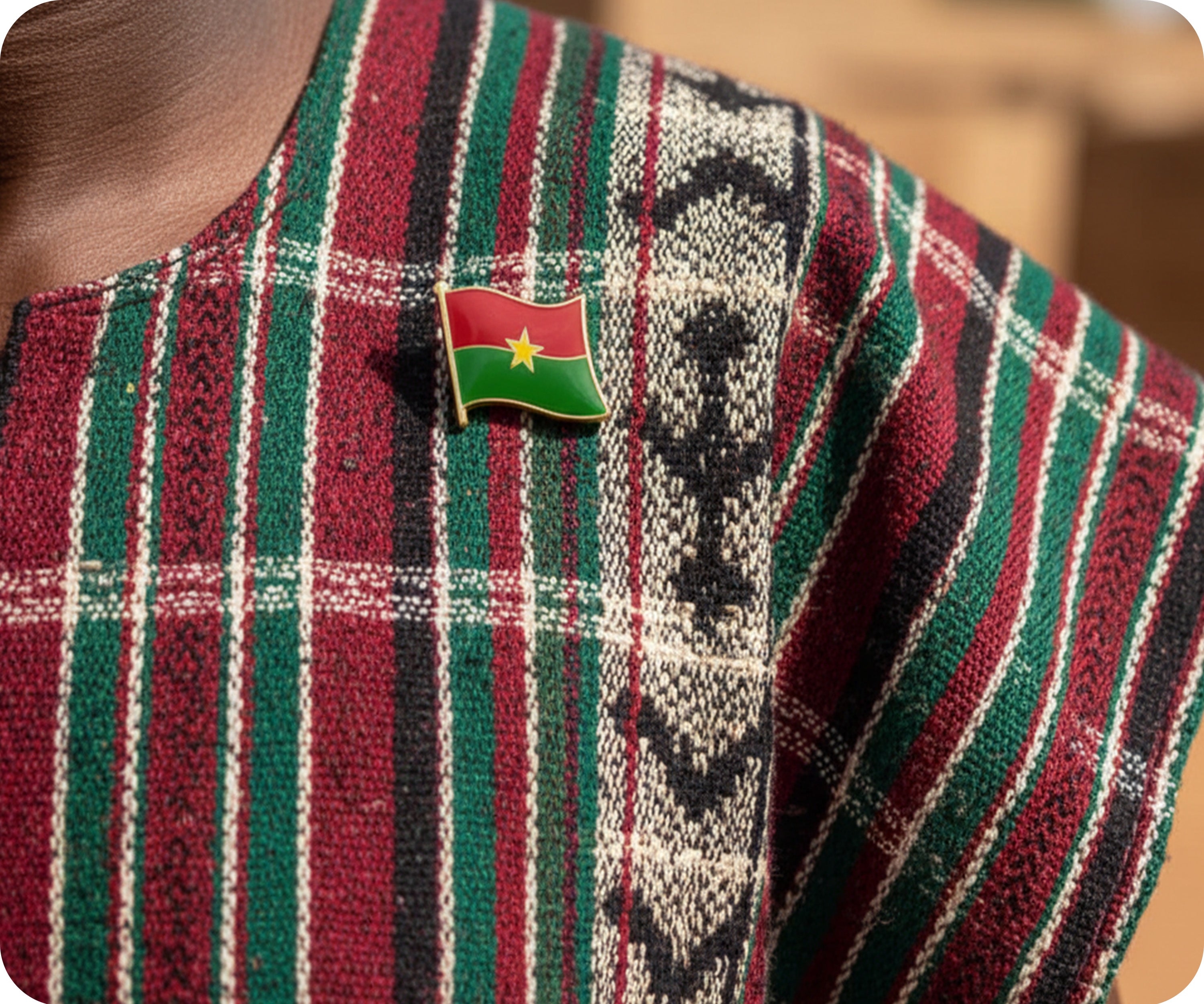 Burkina Faso Flag Pin Badge Secondary image