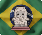 Christ the Redeemer Brazilian Cat Kitten Pin Badge