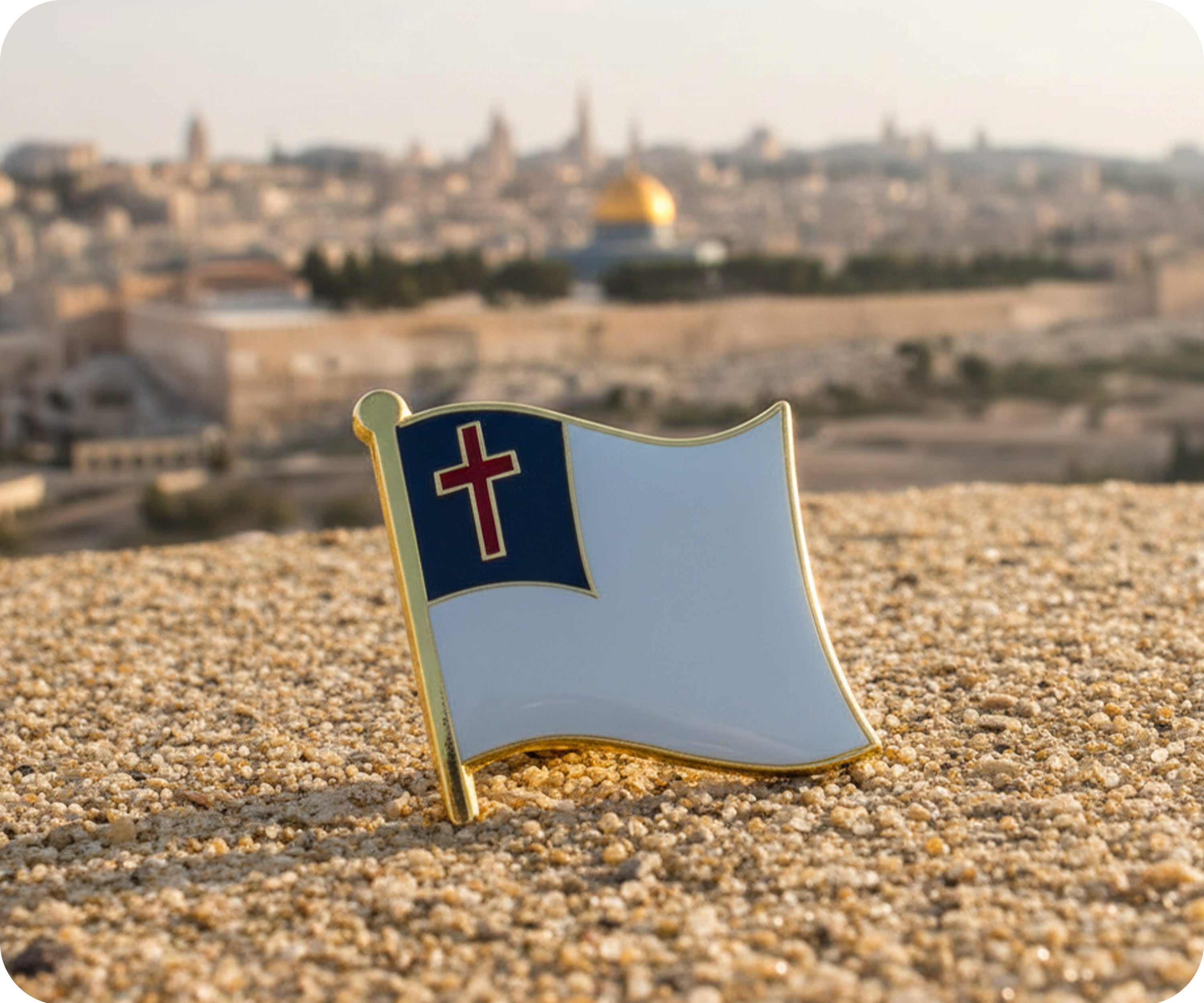 Christian Flag Pin Badge