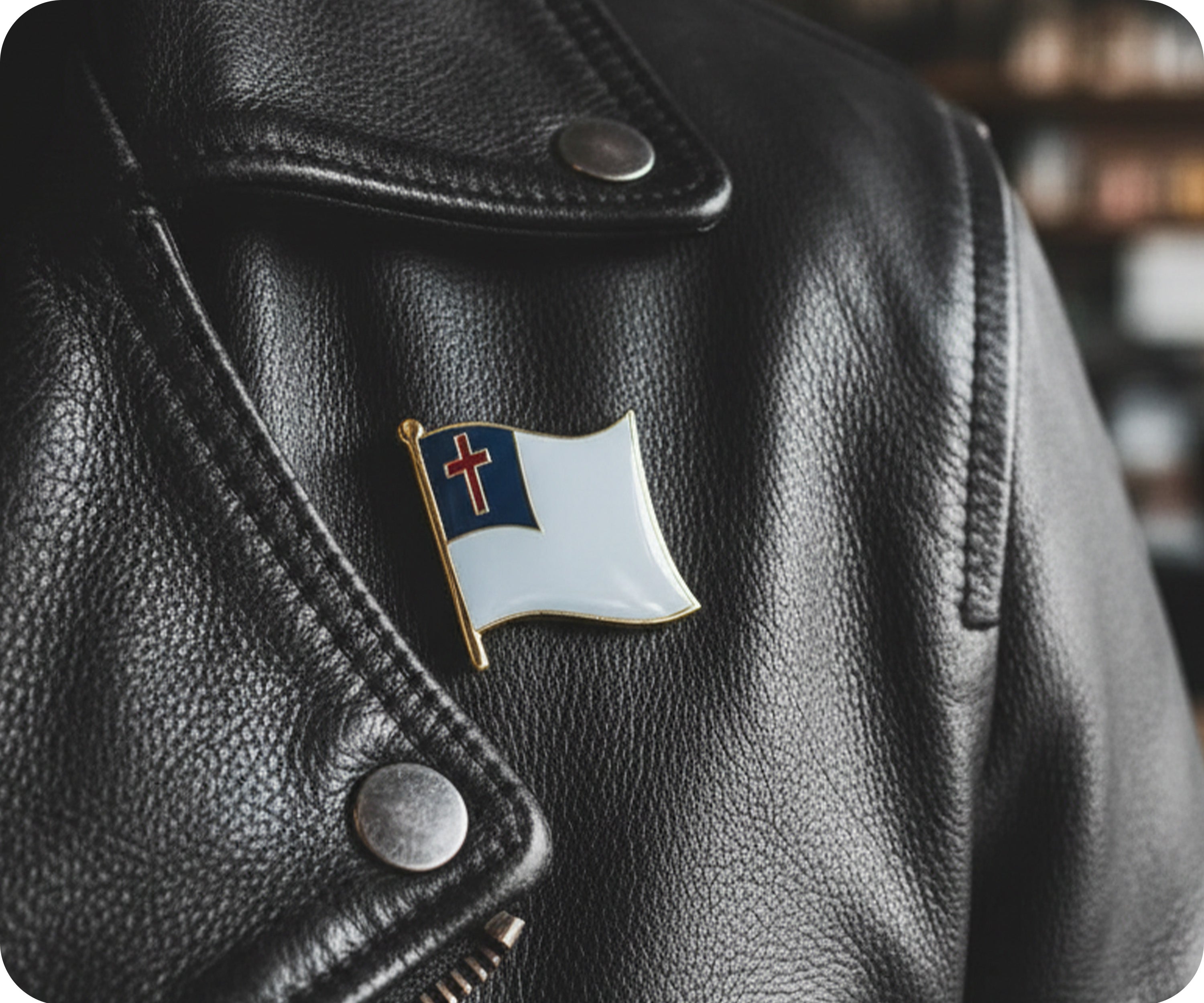 Christian Flag Pin Badge