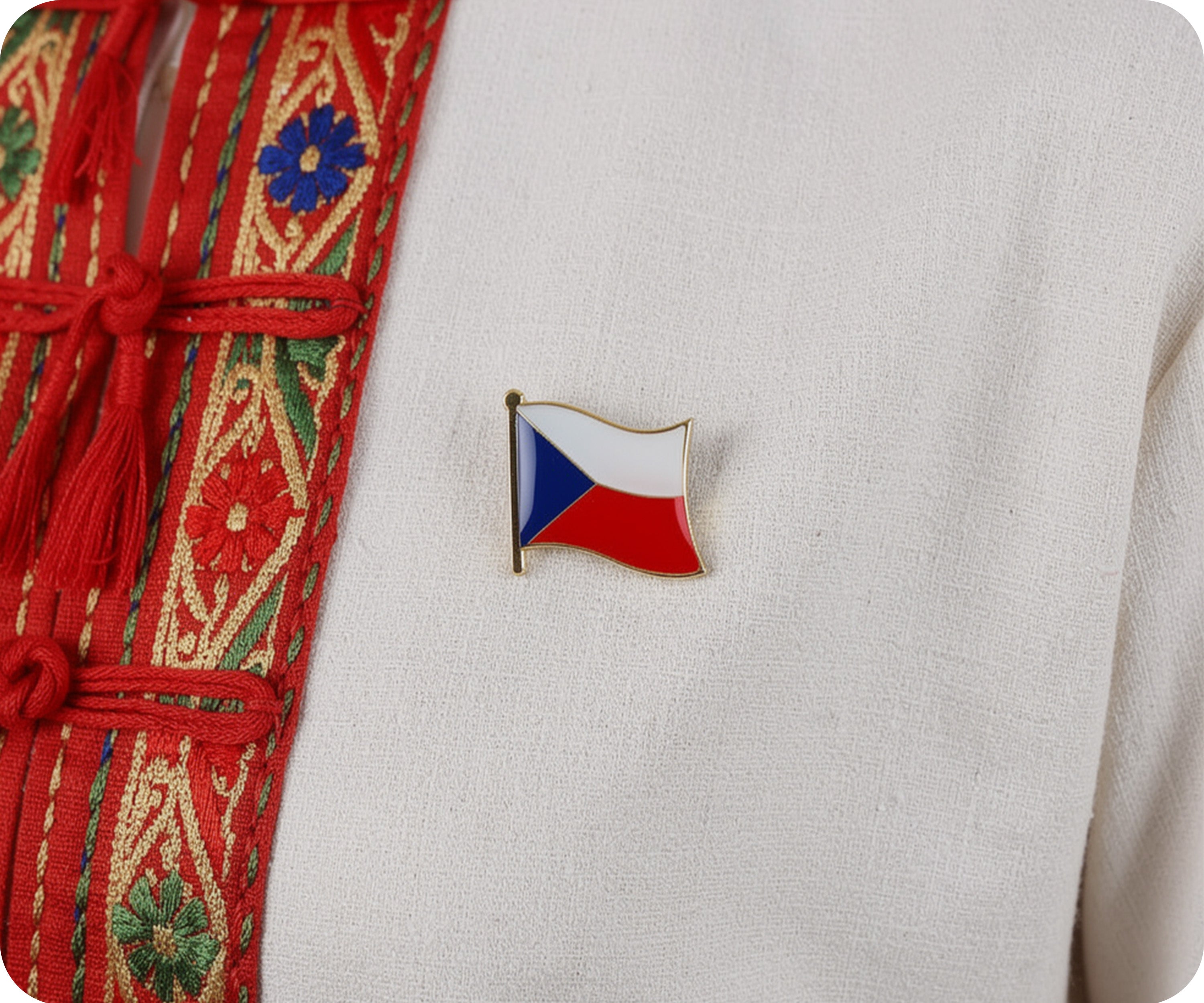 Czech Republic Flag Pin Badge