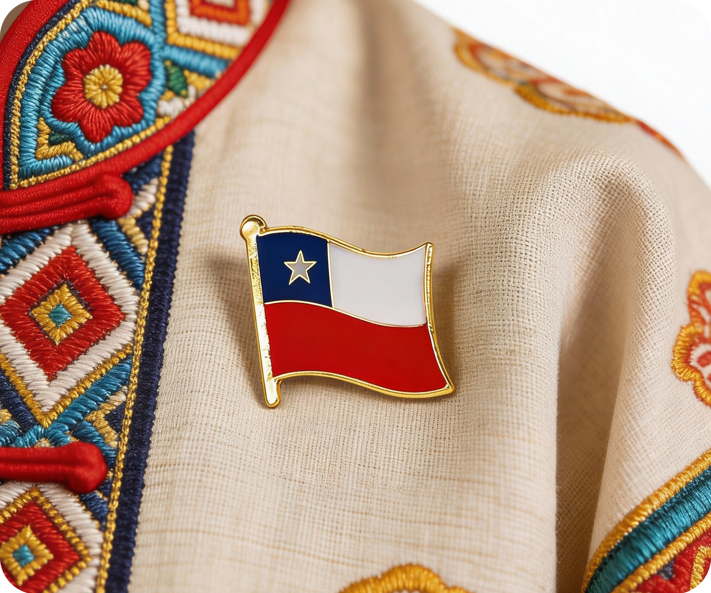 Chile Flag Pin Badge