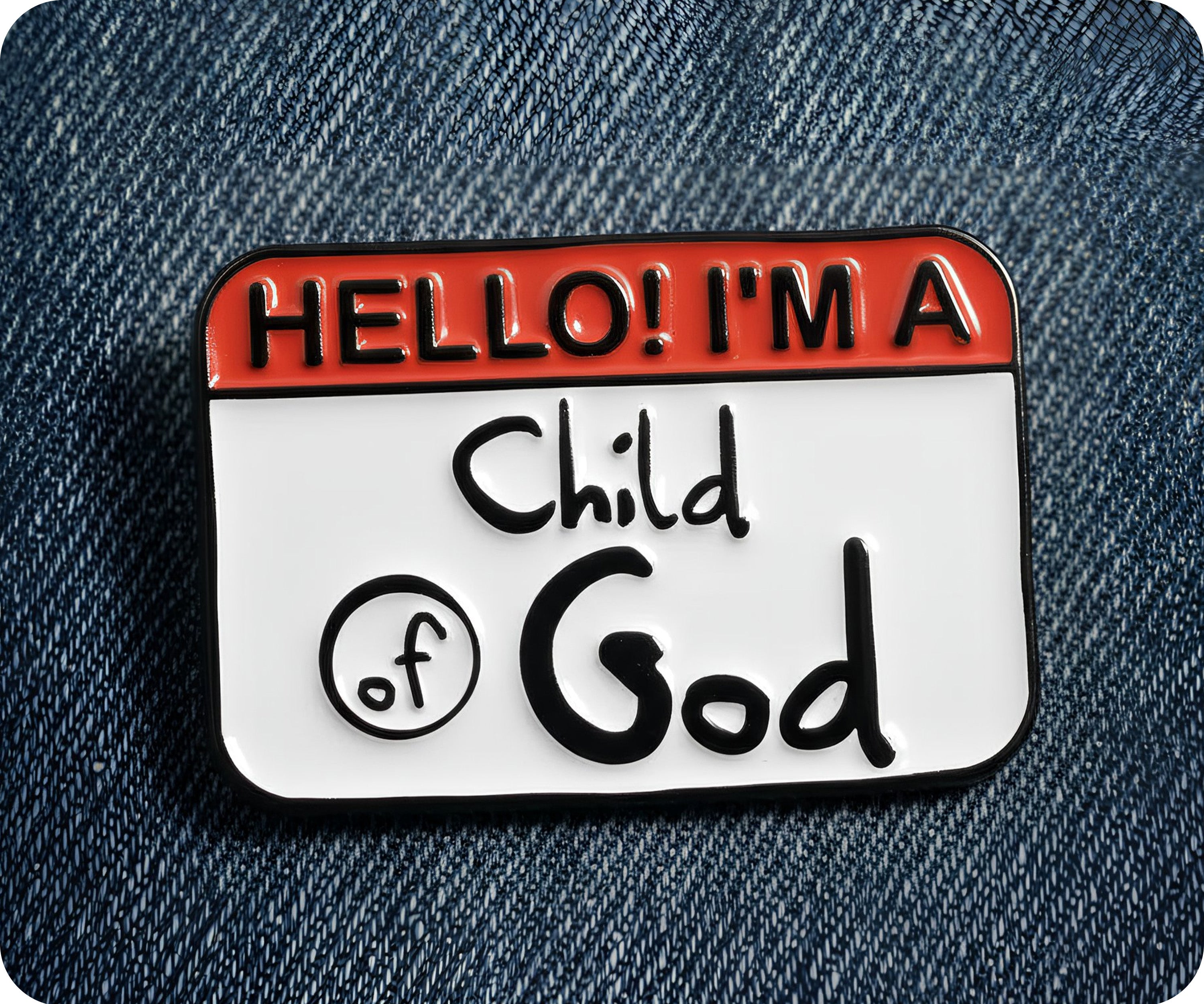 Hello I'm A Child Of God Christian Pin Badge Secondary image