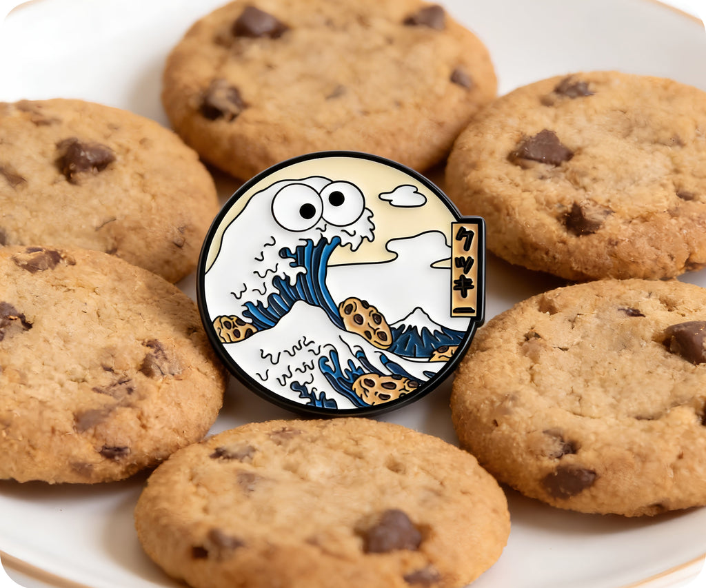 Cookie The Great Wave off Kanagawa Pin Badge