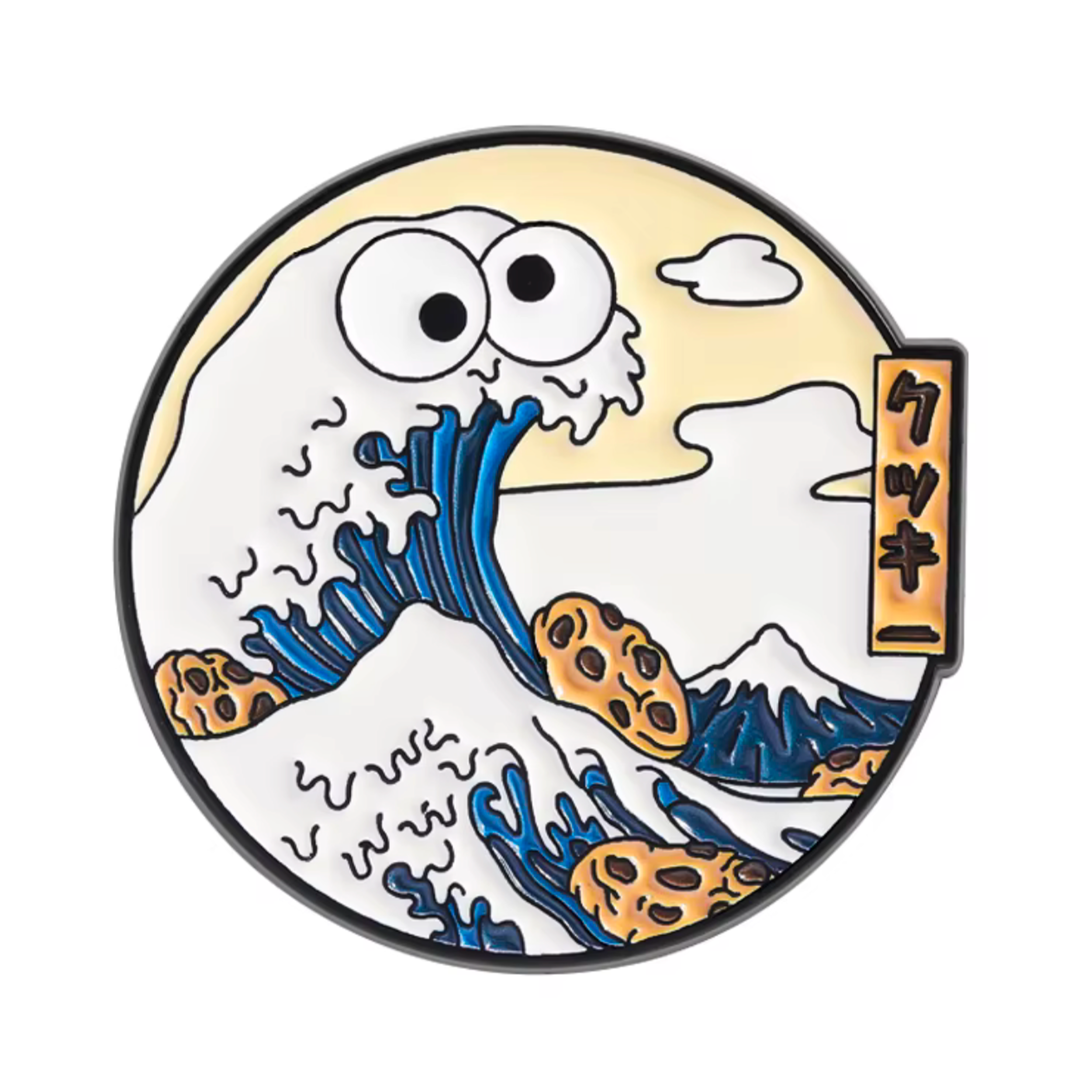 Cookie The Great Wave off Kanagawa Pin Badge Main image
