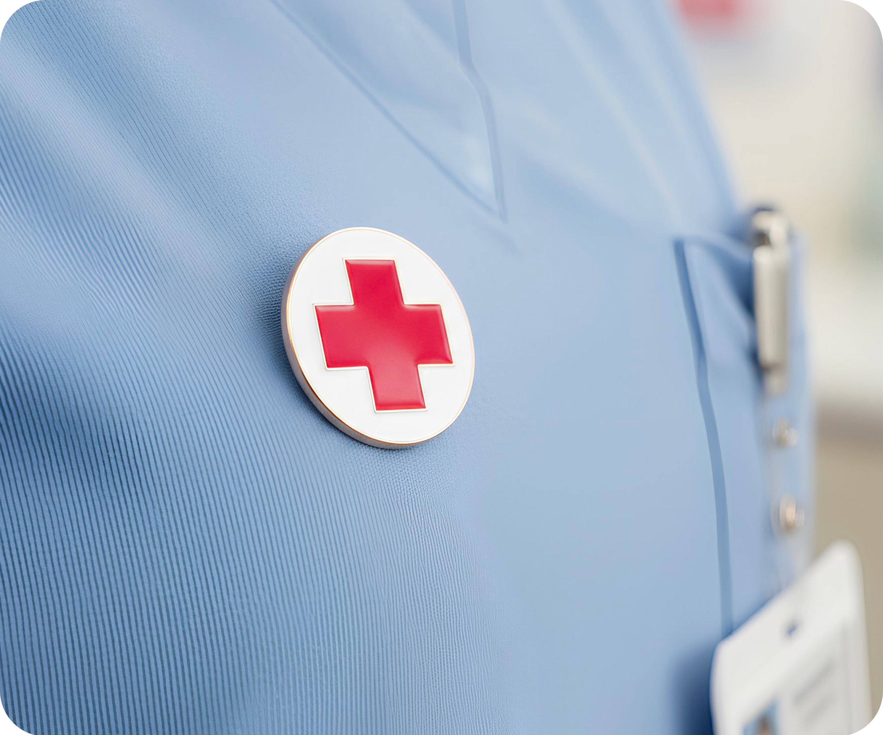 Red Cross Medical Nurse Round Pin Badge Secondary image