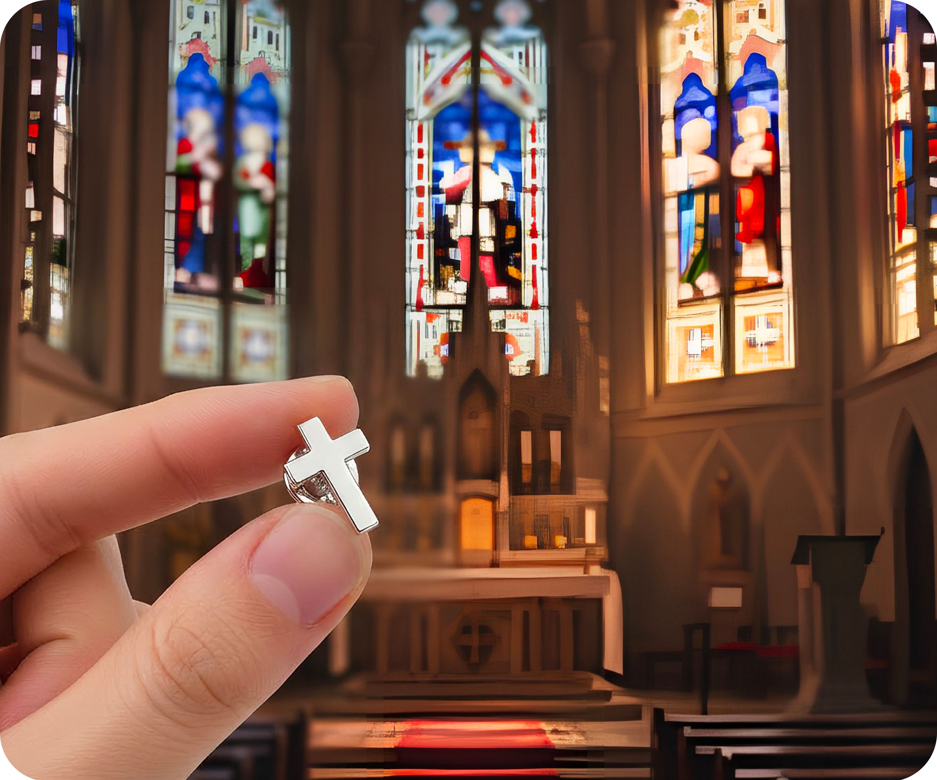 Christian Cross Pin Badge
