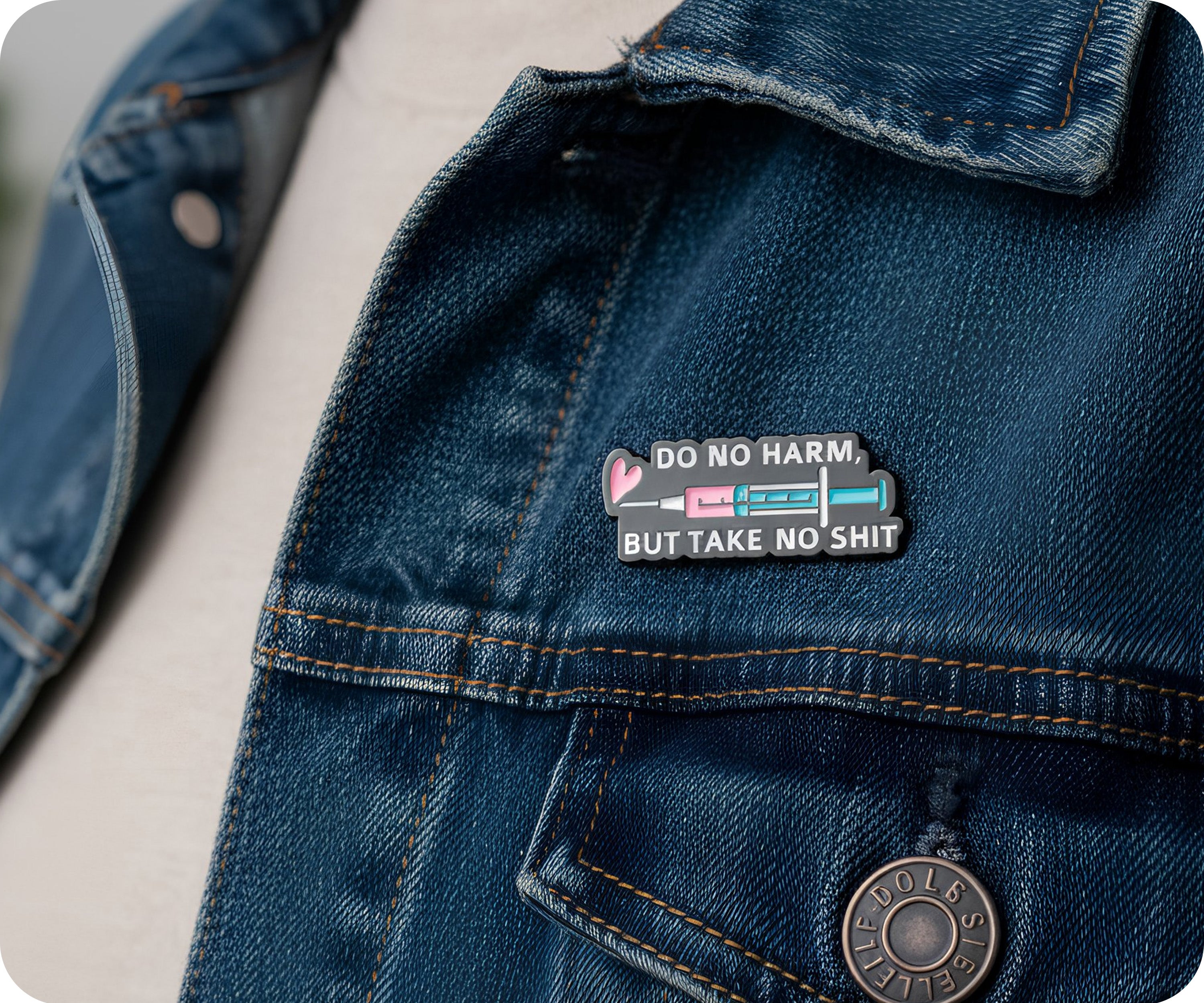 Do No Harm But Take No Shit Medical Nurse Pin Badge