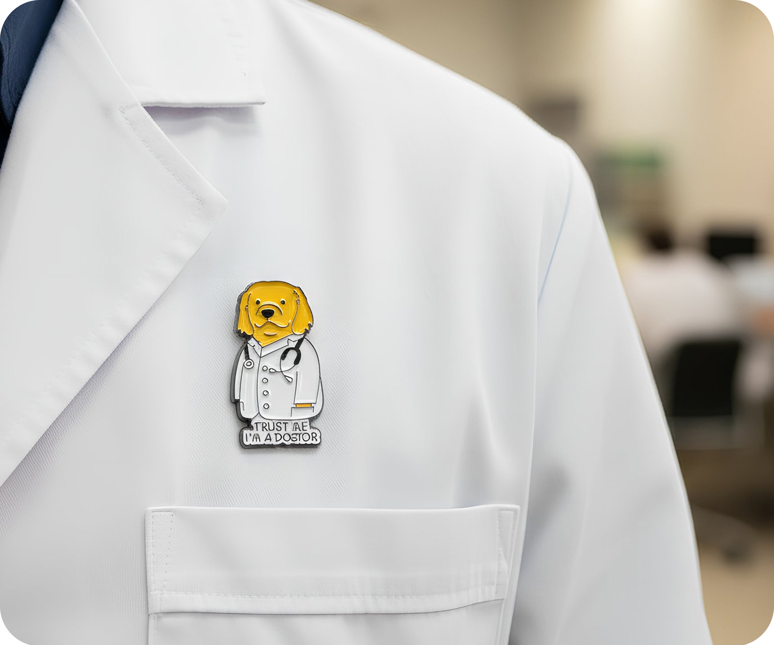 Trust Me I'm a Dogtor Pin Badge Secondary image