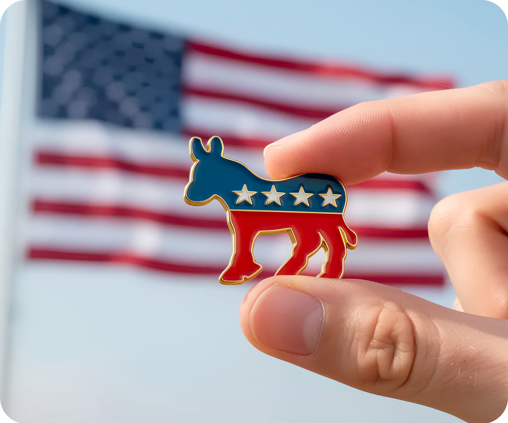 Democrat Donkey Pin Badge