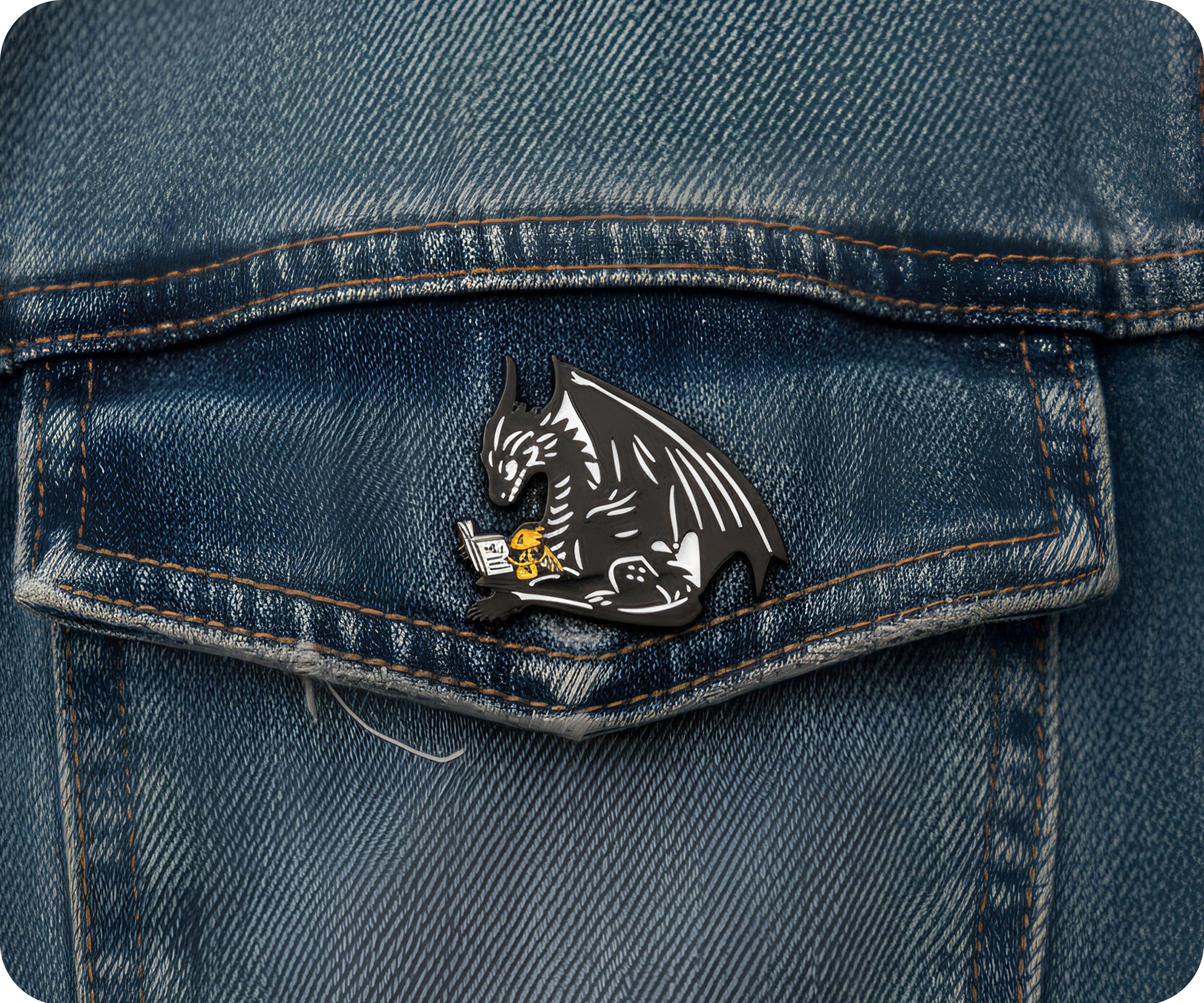 Dragon Reading Pin Badge Secondary image