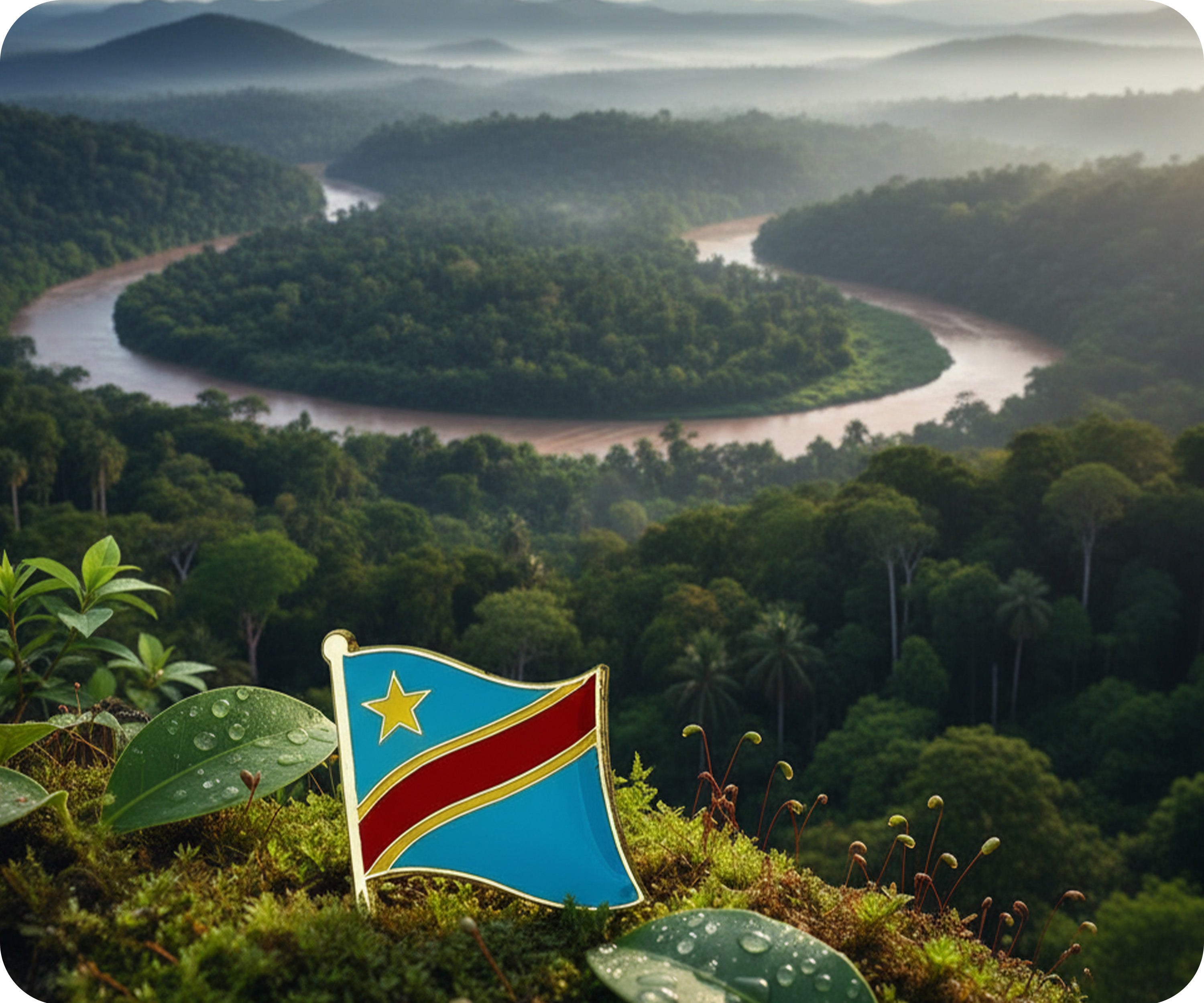 Democratic Republic of the Congo Flag Pin Badge