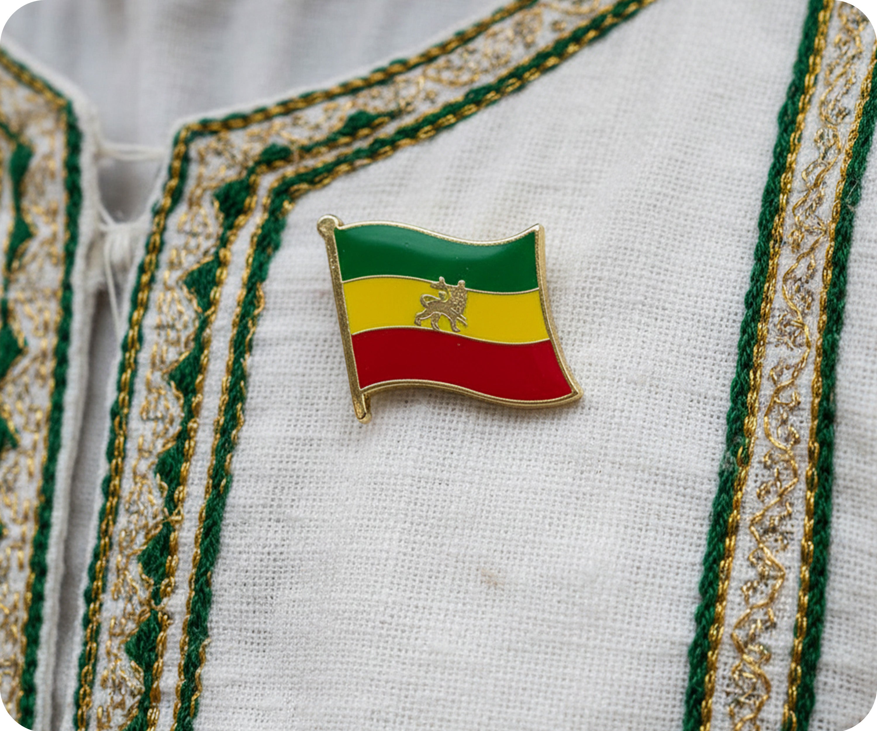 Ethiopia (Judah) Flag Pin Badge Secondary image