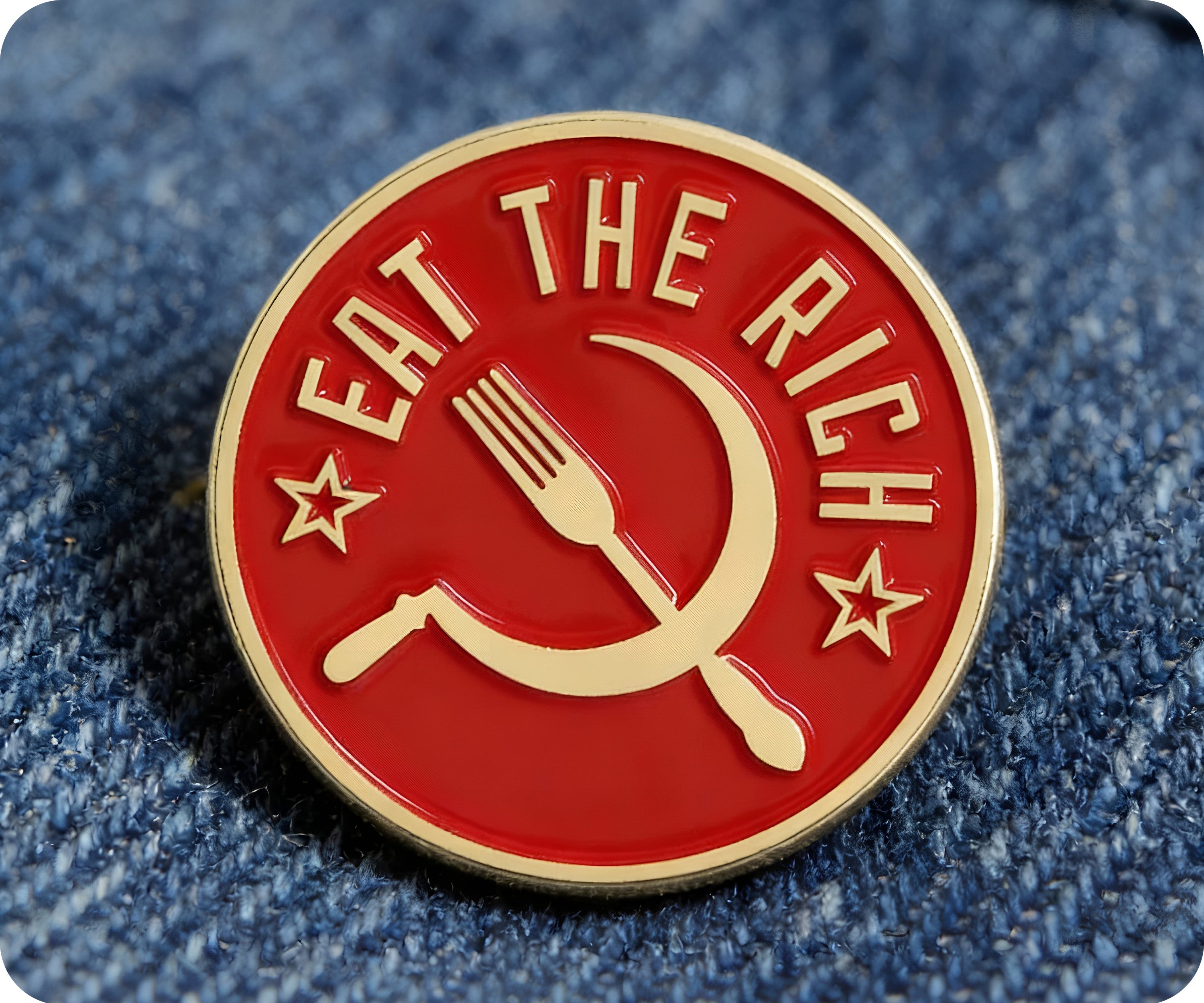 Eat The Rich USSR Soviet Pin Badge Secondary image
