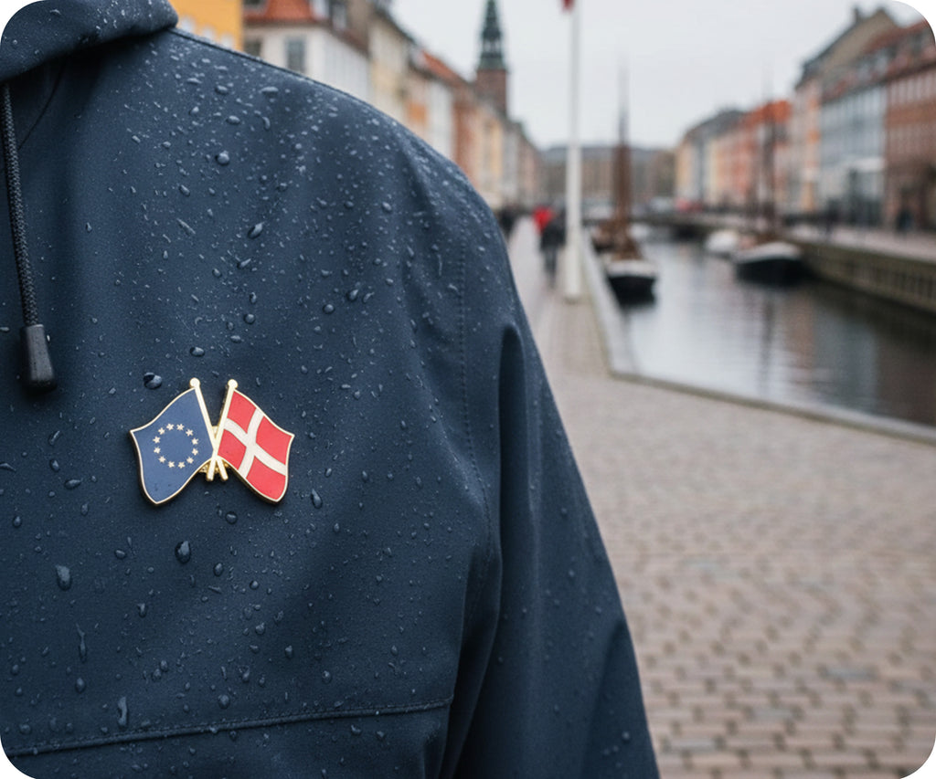 European Union (EU) & Denmark Friendship Pin Badge