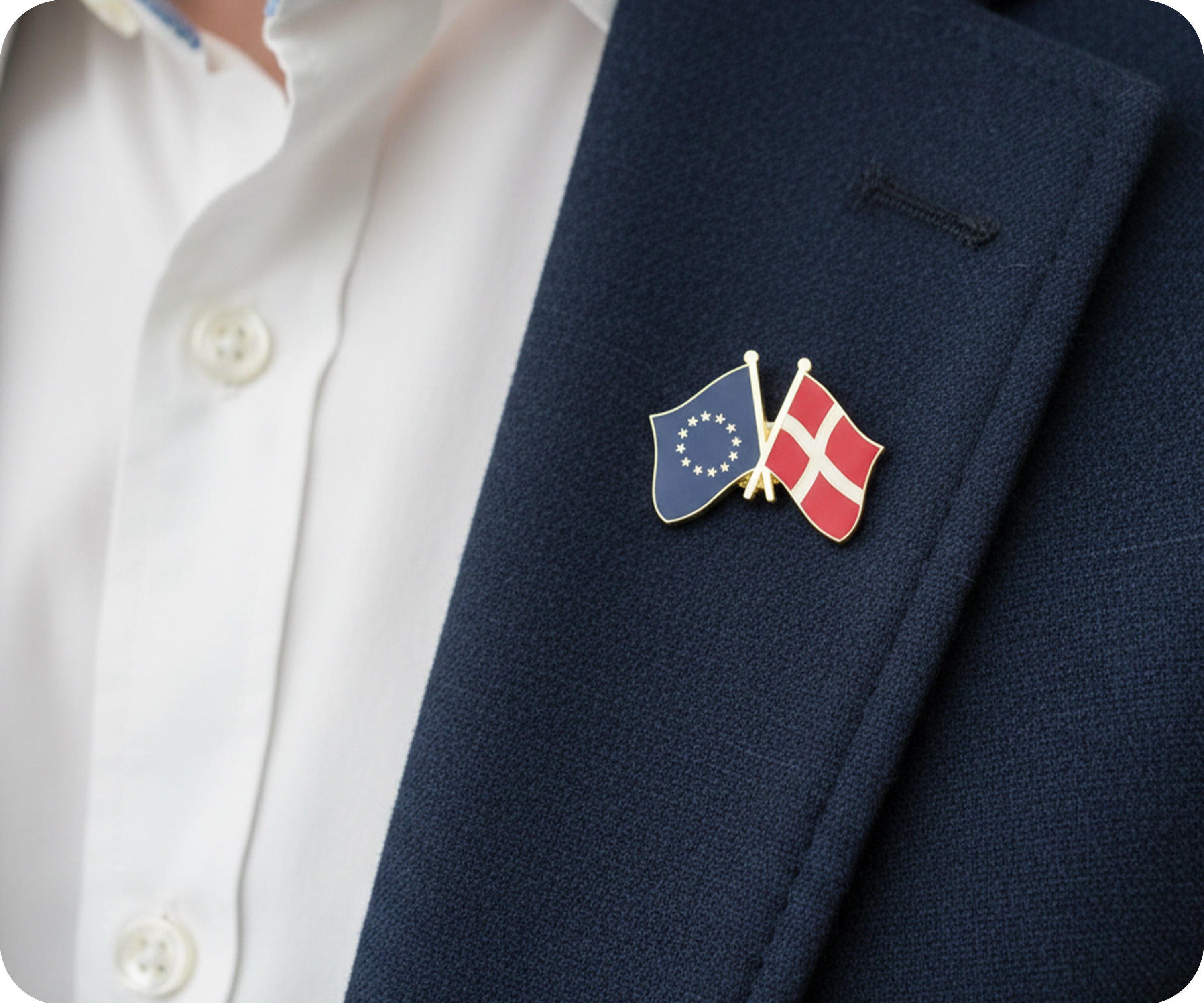 European Union (EU) & Denmark Friendship Pin Badge Secondary image