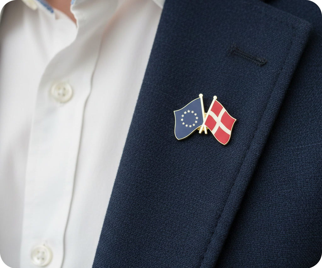 European Union (EU) & Denmark Friendship Pin Badge