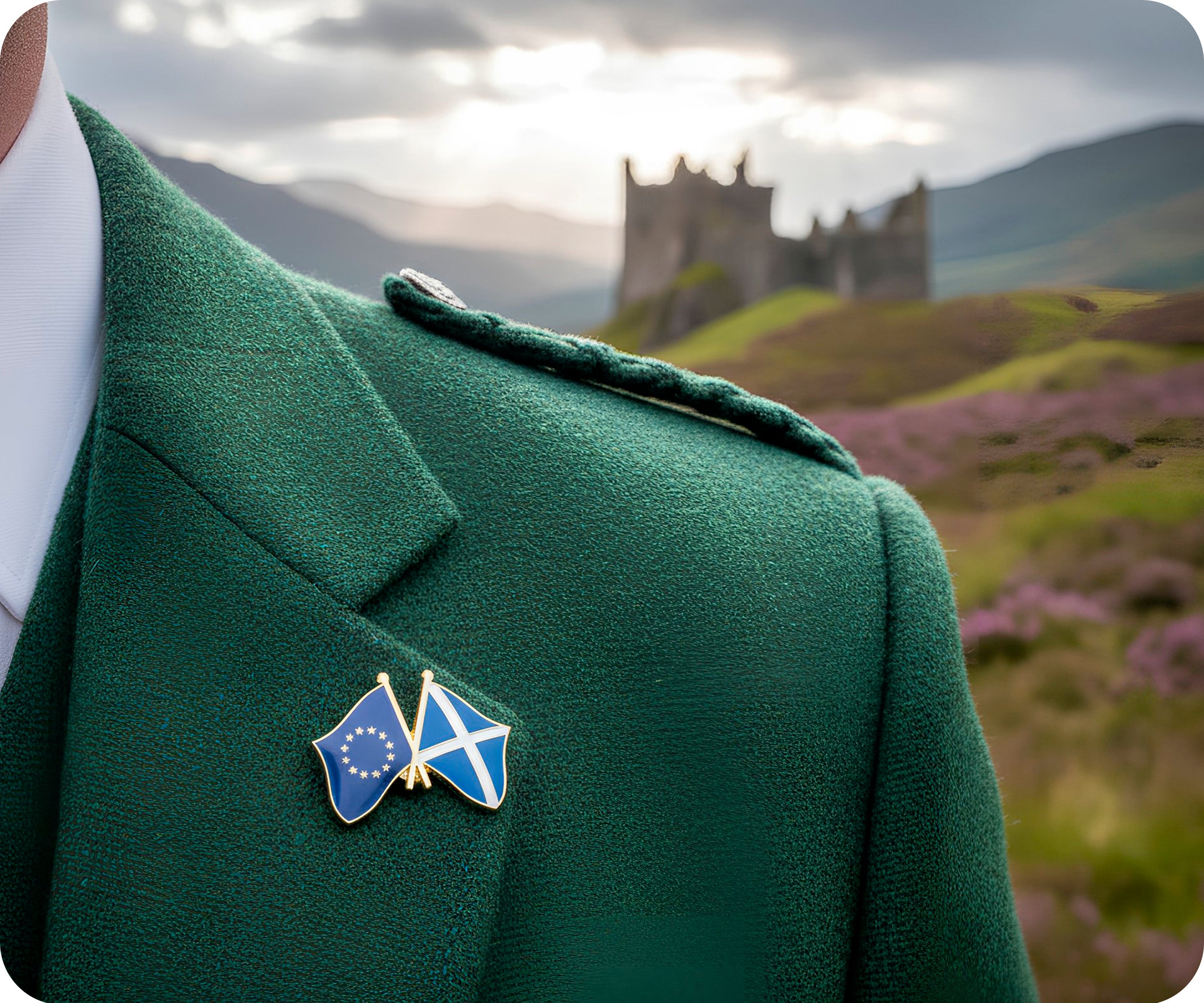 European Union & Scotland EU Friendship Pin Badge Secondary image