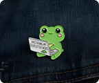 Just Doing My Silly Little Tasks Frog Funny Pin Badge
