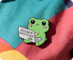 Just Doing My Silly Little Tasks Frog Funny Pin Badge