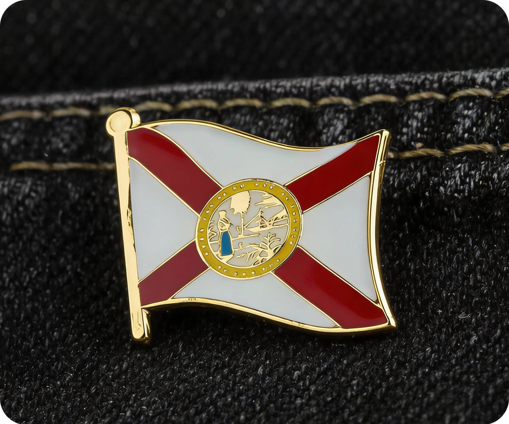 Florida U.S.A. State Flag Pin Badge