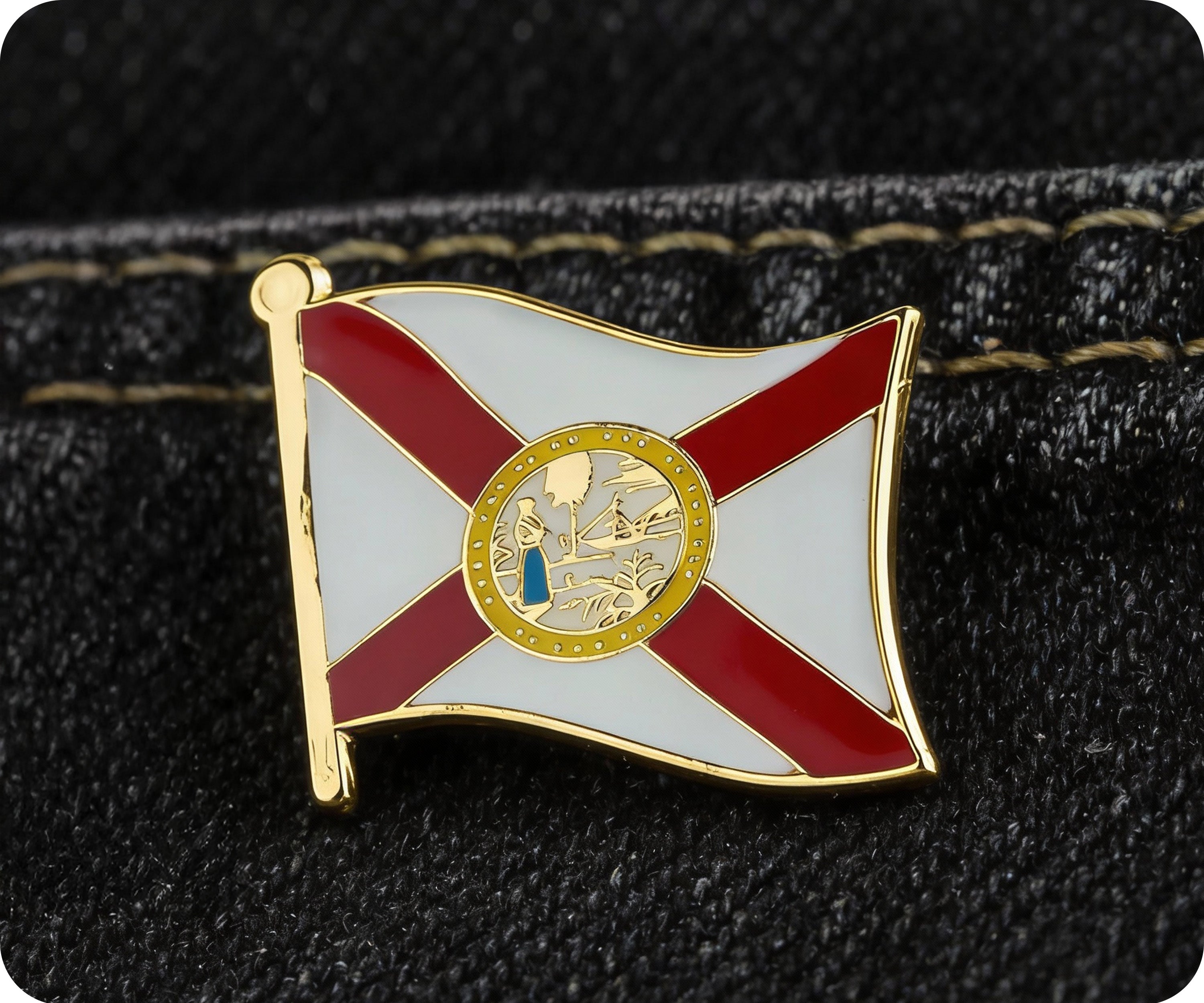 Florida U.S.A. State Flag Pin Badge