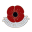 Lest We Forget Red White Poppy Flower Pin Badge