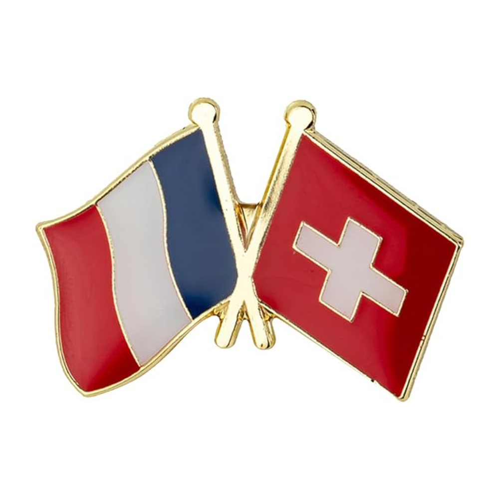 France & Switzerland Friendship Pin Badge Main image