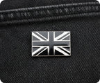 Black United Kingdom Union Jack Rectangle Pin Badge