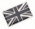 Black United Kingdom Union Jack Rectangle Pin Badge