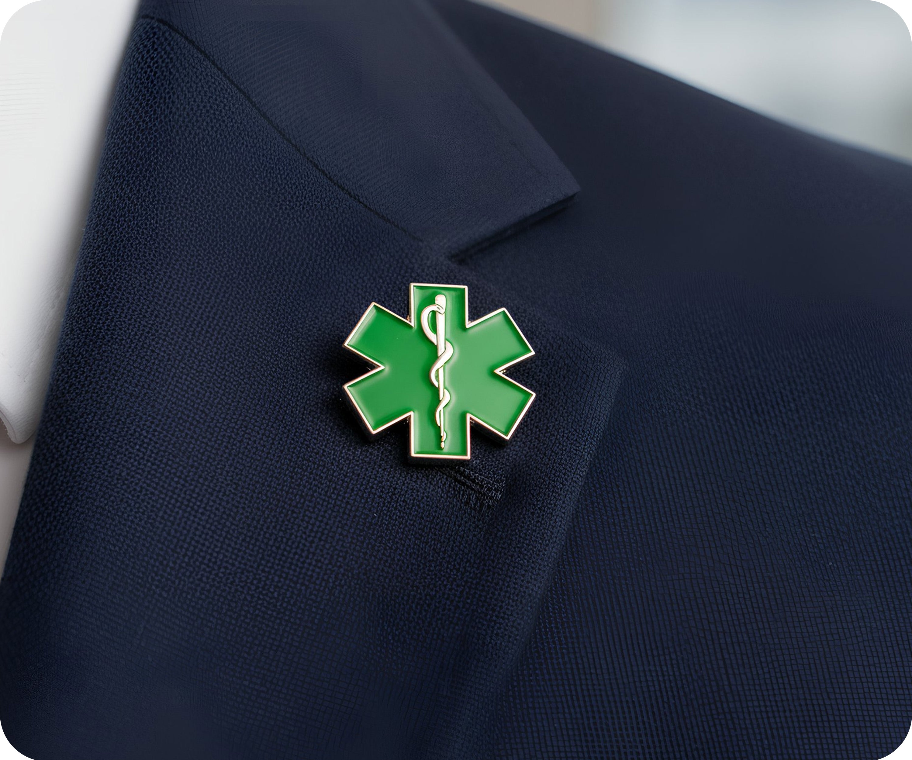 Green Medical Ambulance Star Pin Badge Secondary image