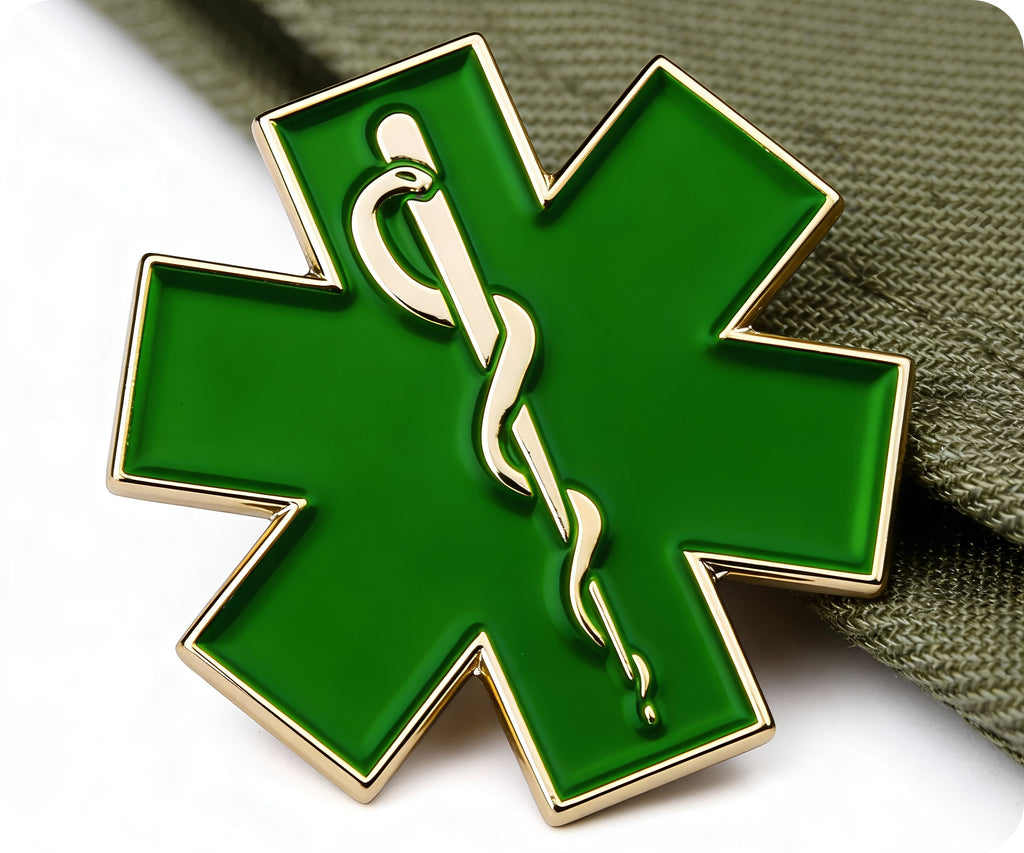 Green Medical Ambulance Star Pin Badge