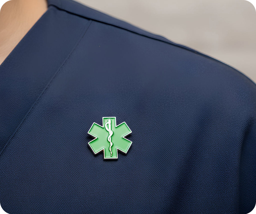 Green Medical Ambulance Star Pin Badge