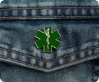 Green Medical Ambulance Star Pin Badge