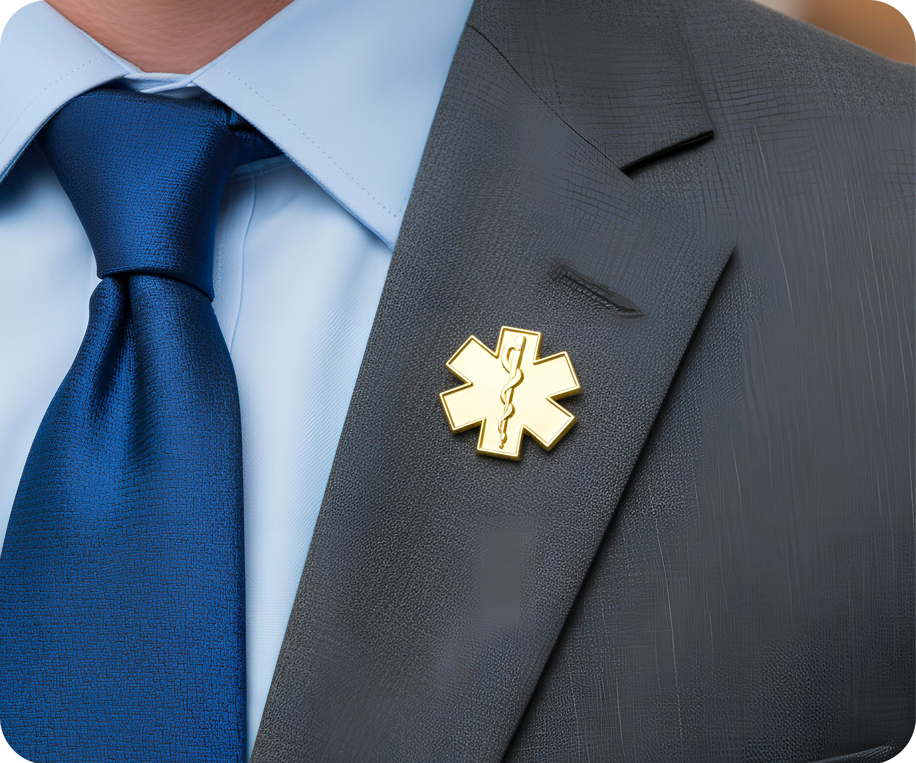 Gold Medical Ambulance Star Pin Badge Secondary image