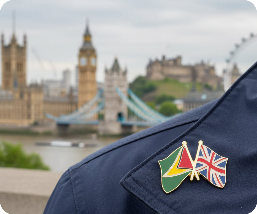 Guyana & United Kingdom Friendship Pin Badge