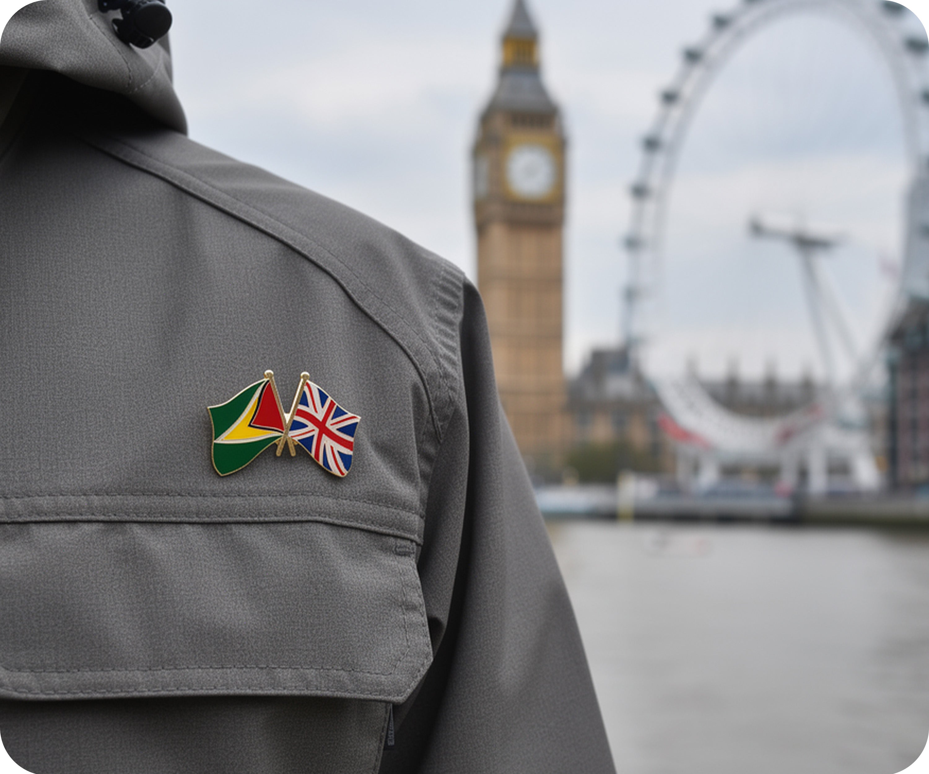 Guyana & United Kingdom Friendship Pin Badge