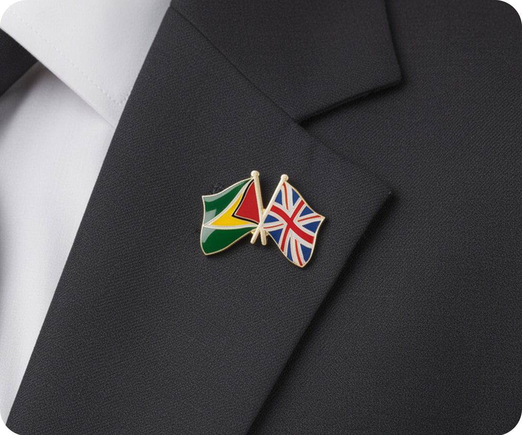 Guyana & United Kingdom Friendship Pin Badge