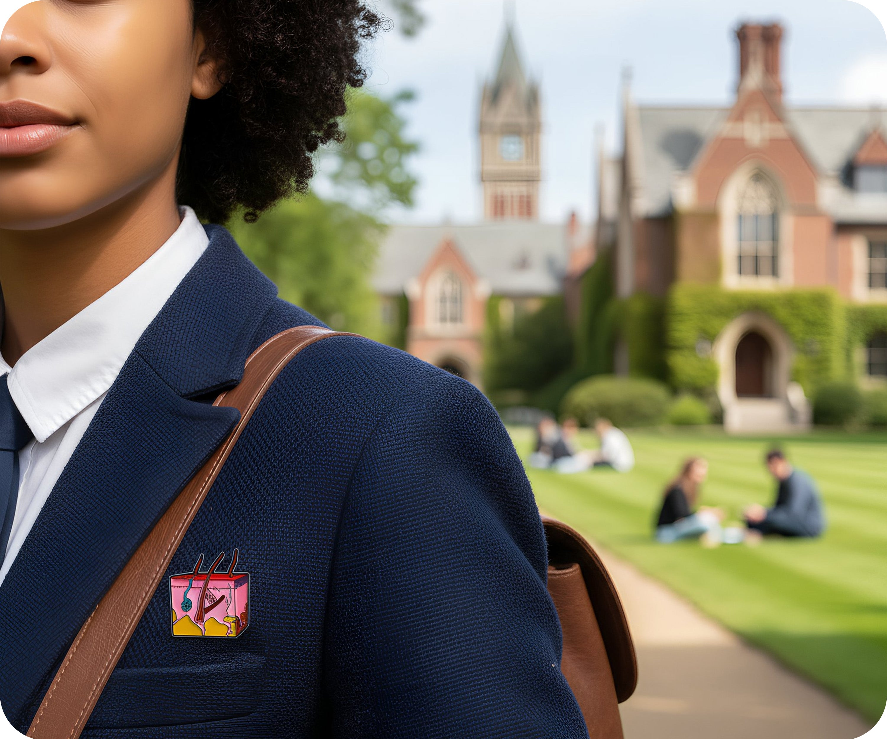 Hair Follicle Dermatology Biology Science Pin Badge Secondary image