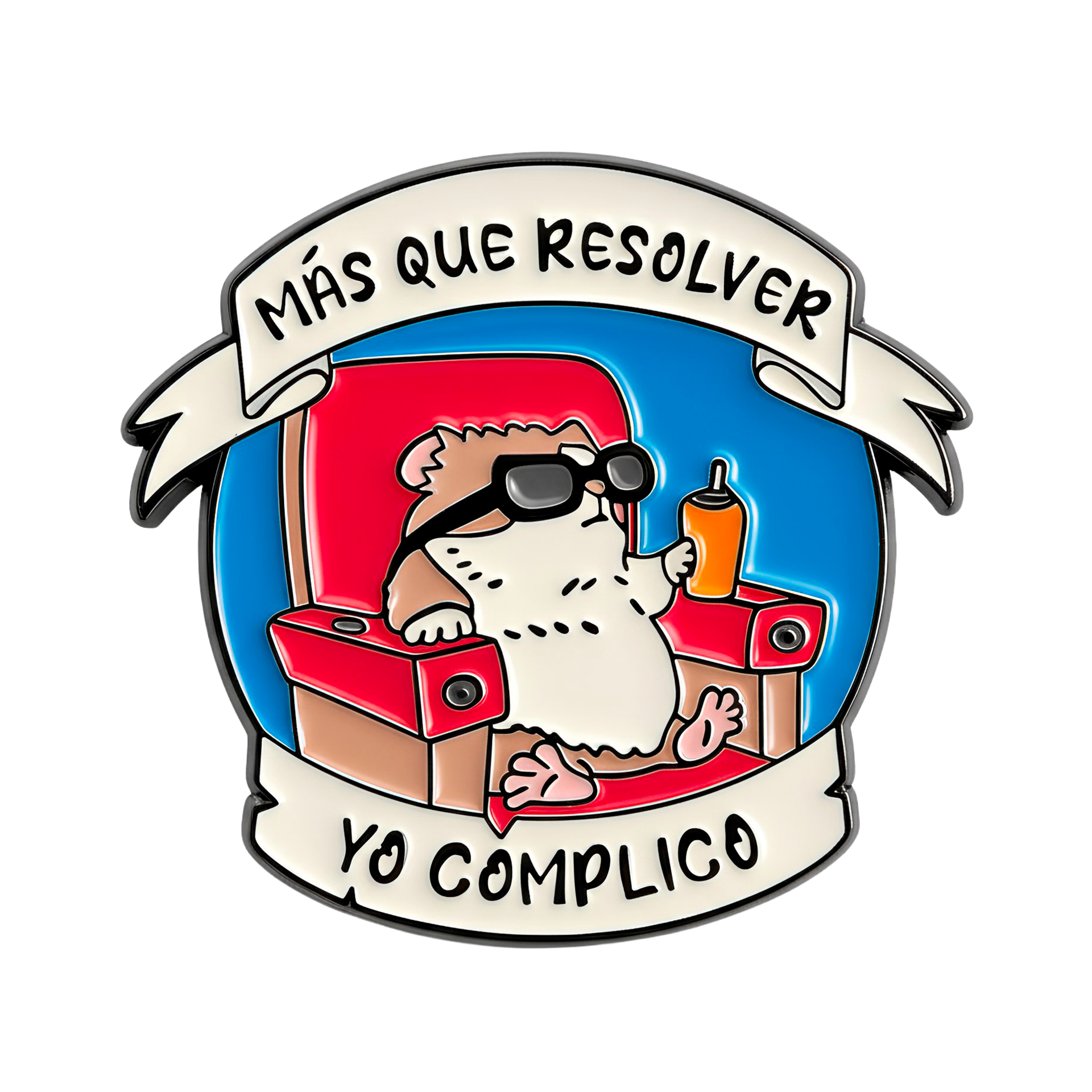 Mas Que Resolver Yo Complicit Hamster Pin Badge