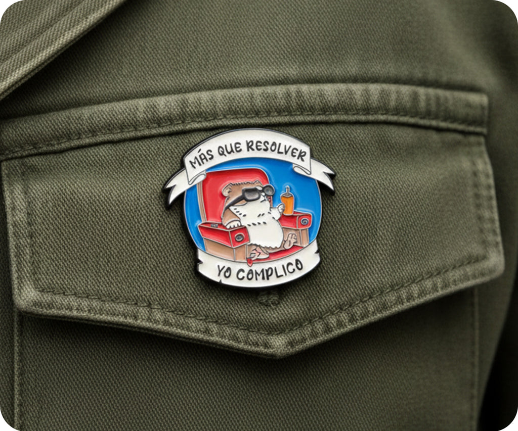 Mas Que Resolver Yo Complicit Hamster Pin Badge