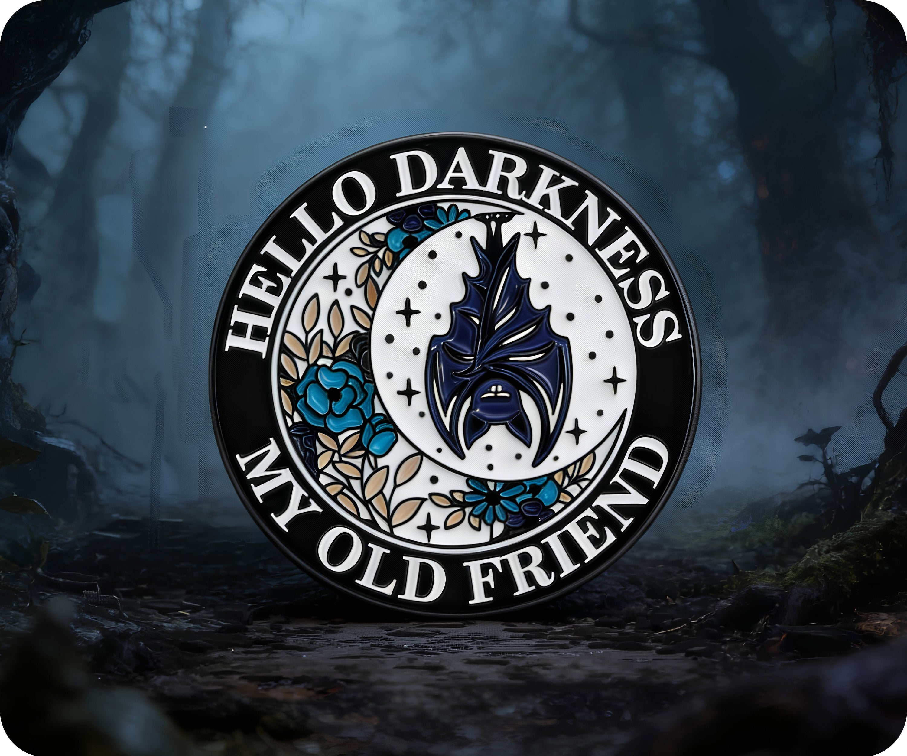 Hello Darkness My Old Friend Pin Badge