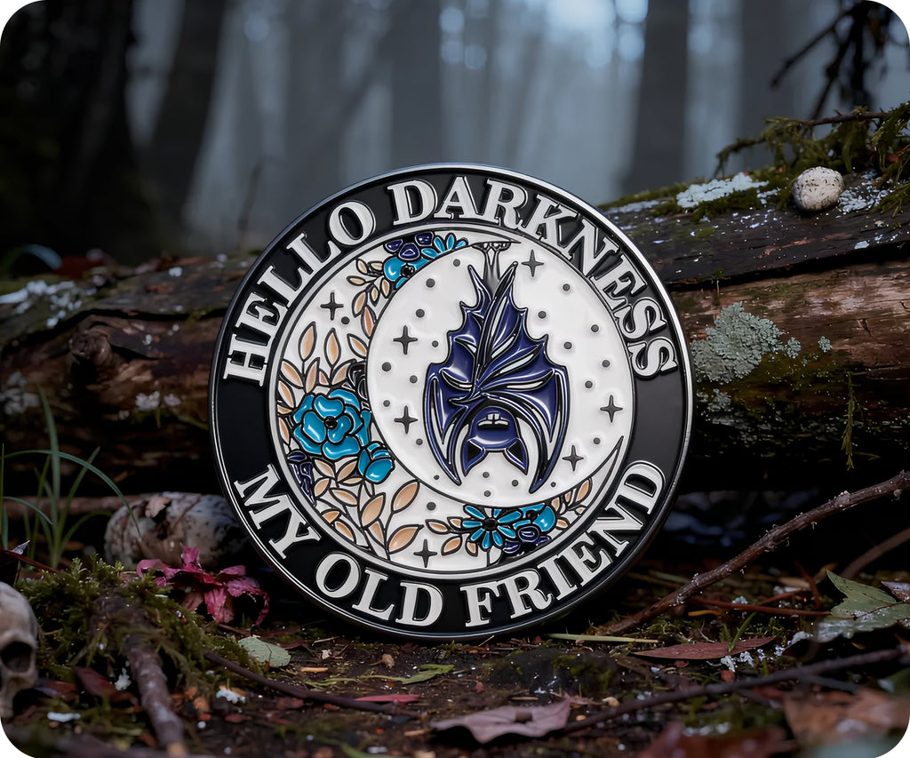 Hello Darkness My Old Friend Pin Badge